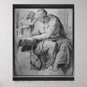 Poster Le Cumaean Sibyl, après Michangelo Buonarroti