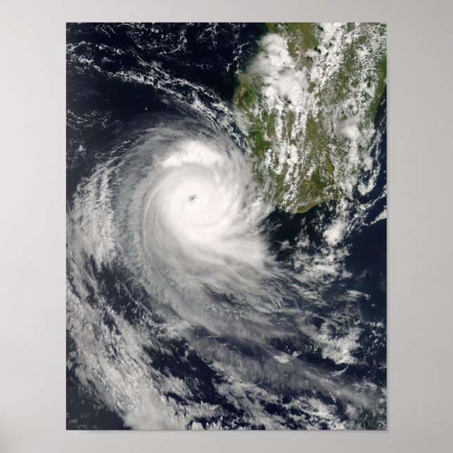 Poster Le cyclone tropical Favio au large de Madagascar (Devant)