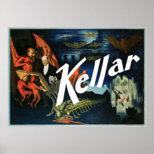 Poster Le ~ de Kellar l'acte magique vintage de diable