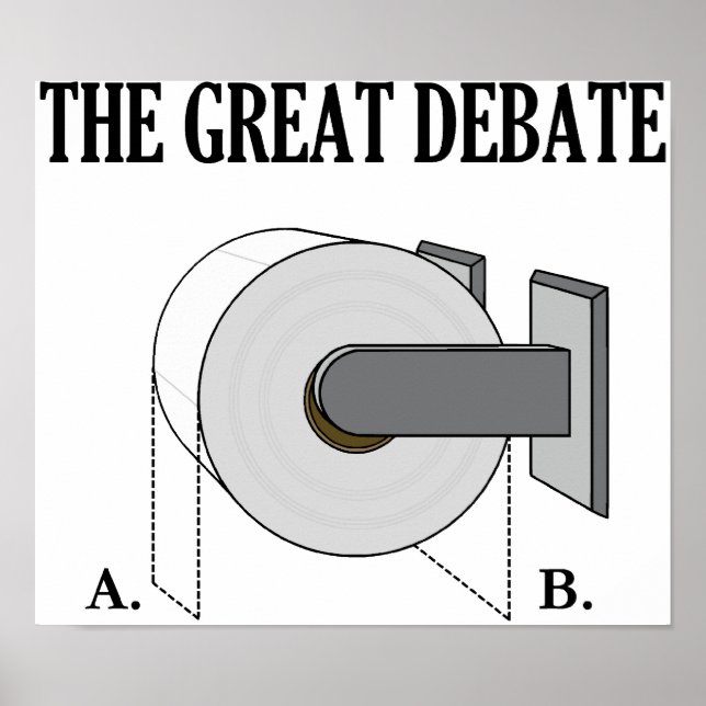 Poster Le débat sur la grande salle de bain en papier toi (Devant)