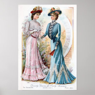 Poster Le début de l'été vintage d'Edwardian habille