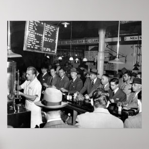 Poster Le déjeuner Counter, 1950 de Peter. Photo vintage