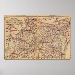 Poster Le Delaware, le Maryland, la Virginie, la Virginie