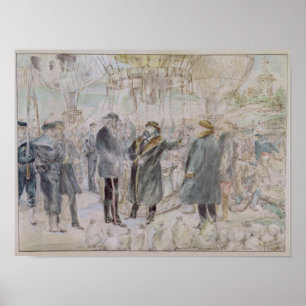 Poster Le départ de Léon Michel Gambetta