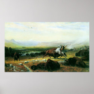 Poster Le dernier buffle de Bierstadt