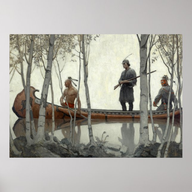 Poster Le Dernier des Mohicans par N. C. Wyeth (Devant)