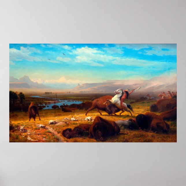 Poster Le Dernier du Buffalo Albert Bierstadt 1888 (Devant)