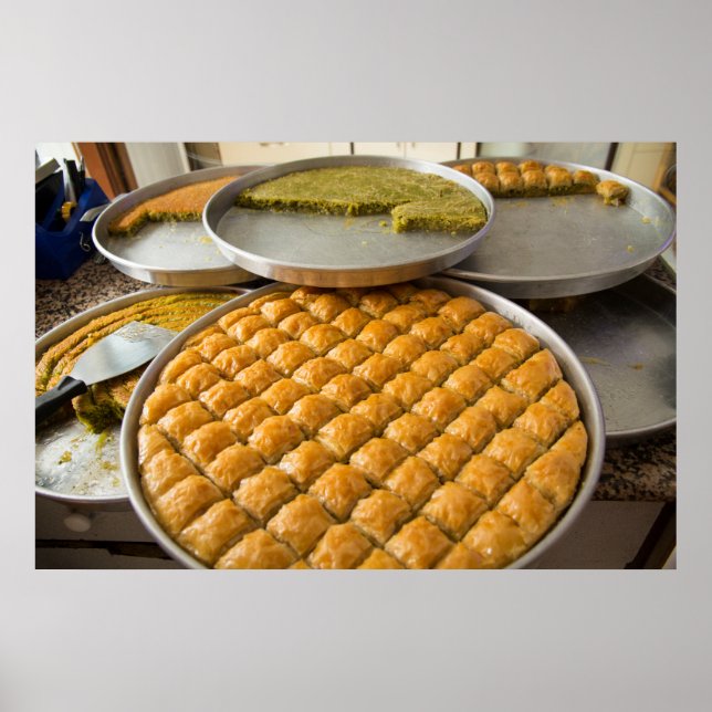 Poster Le Dessert De Baklava Au Marché (Devant)
