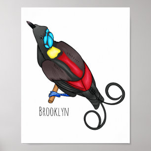 Poster Le dessin animé oiseau de paradis de Wilson
