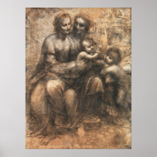 Poster Le dessin de Léonard de Vinci Le Cartoon de Léonar