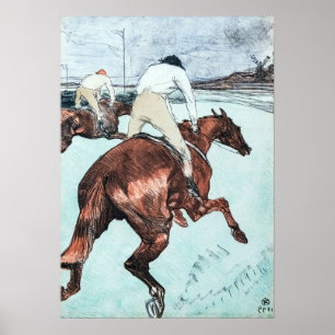 Poster Le dessin du Jockey par Henri de Toulouse-Lautrec