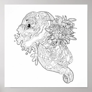 Poster Le destin dans les étoiles Tigre Coloriage Page