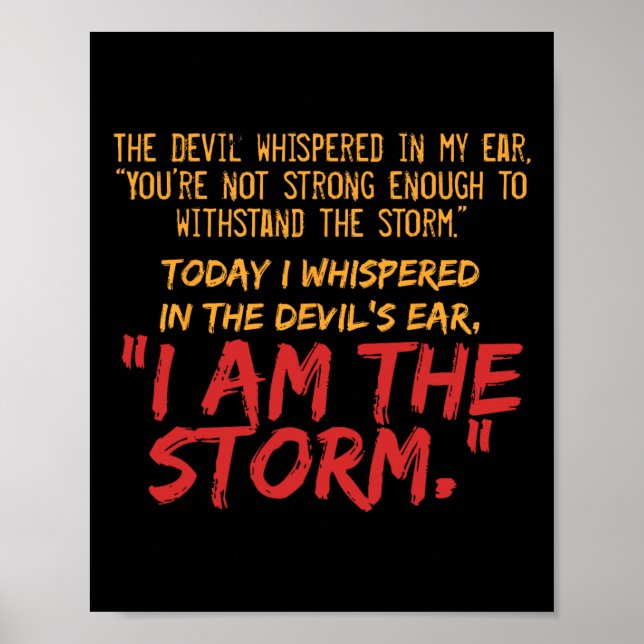 Poster Le Diable A Fouillé Dans Ma Citation Du Diable Ore (Devant)
