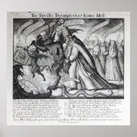 Le diable qui dirige le pape en chaîne, 1680