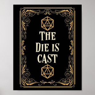 Poster Le Die est Cast D20 Dice Tabletop RPG