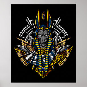 Poster Le dieu égyptien Anubis Pharaon du loup antique