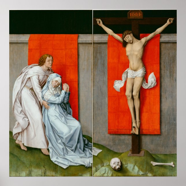 Poster Le diptyque de la Crucifixion par Van der Weyden - (Devant)