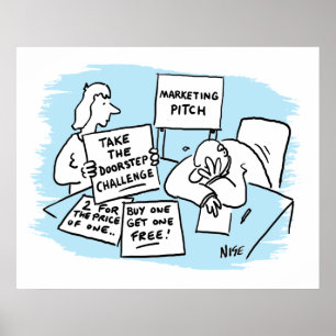 Poster Le directeur marketing endure un argumentaire de v