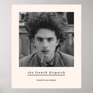 Poster Le Dispatch français Wes Anderson Timothee Chalame