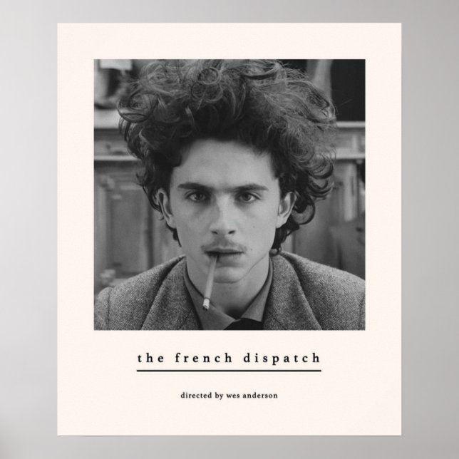 Poster Le Dispatch français Wes Anderson Timothee Chalame (Devant)