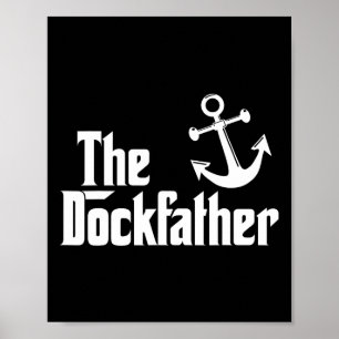 Poster Le Dockfather Drôle De Bateau De Pêche Papa Capt