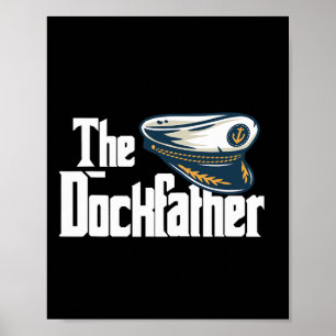 Poster Le Dockfather Drôle De Bateau De Pêche Papa Capt