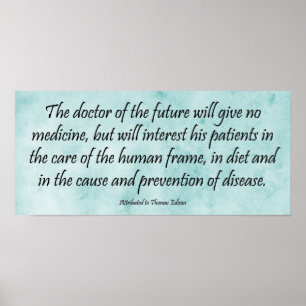 Poster Le Docteur de l'Avenir - Citation Edison Imprimer