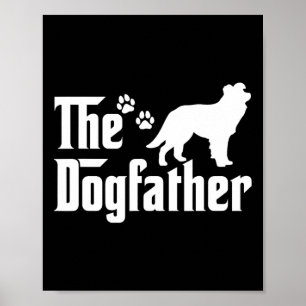 Poster Le Dogfather Tee Fête des pères Cadeau Amoureux de