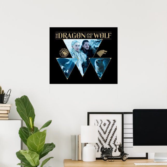 Poster Le Dragon et le Wolf Daenerys & Jon Graphic (Bureau à domicile)