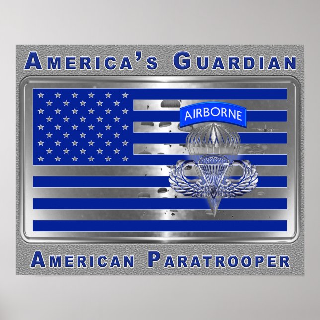 Poster Le drapeau américain du parachutiste aéroporté du  (Devant)