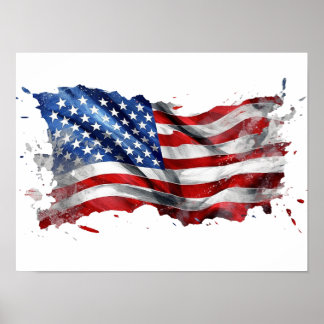 Poster Le drapeau américain : un symbole de liberté