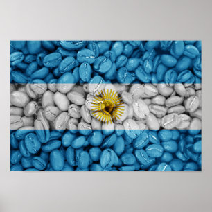 Poster Le drapeau argentin café