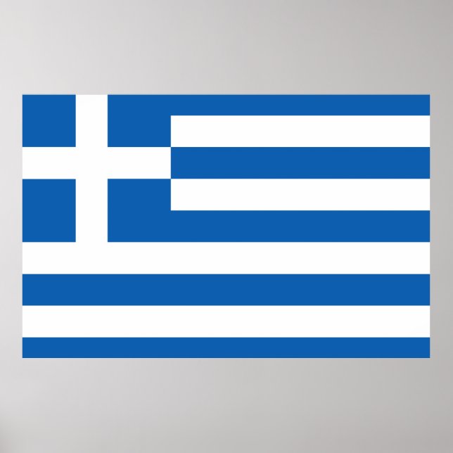Poster Le drapeau de la Grèce  (Devant)