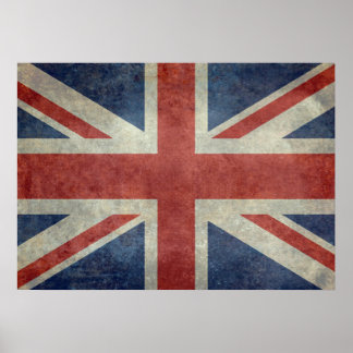 Poster Le drapeau Union Jack du Royaume-Uni - Vintage rét