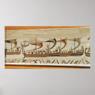 Poster Le duc William et sa flotte croisent la Manche