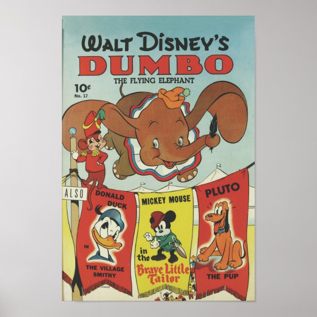 Poster Le Dumbo de Wald Disney, l'éléphant volant (Devant)