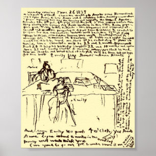 Poster Le ~ Emily de Brontes et papier du journal intime