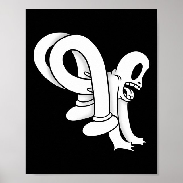 Poster Le Fantôme de Clown Twisty Blackwork  (Devant)