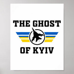 Poster Le Fantôme de Kiev. Je suis avec l'Ukraine Drapeau