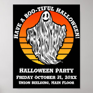 Poster Le fantôme d'Halloween a un Boo-tiful Retro Vintag