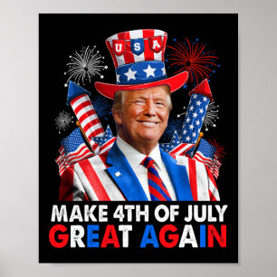 Poster Le feu d'artifice patriotique de Trump rend 4 juil