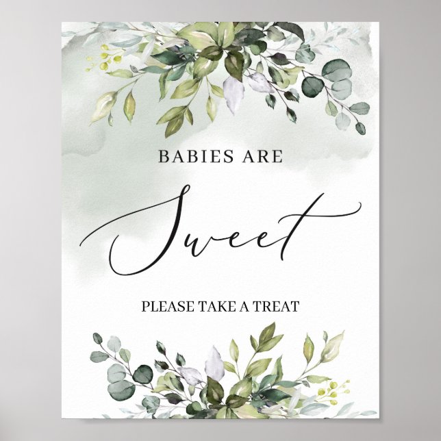 Poster Le feuillage boho moderne les bébés sont doux (Devant)