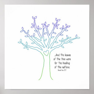 Poster Le feuille de l'affiche d'arbre