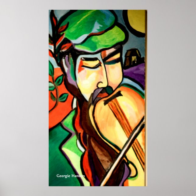 Poster Le Fiddler hébreu par Georgie Hanson (Devant)