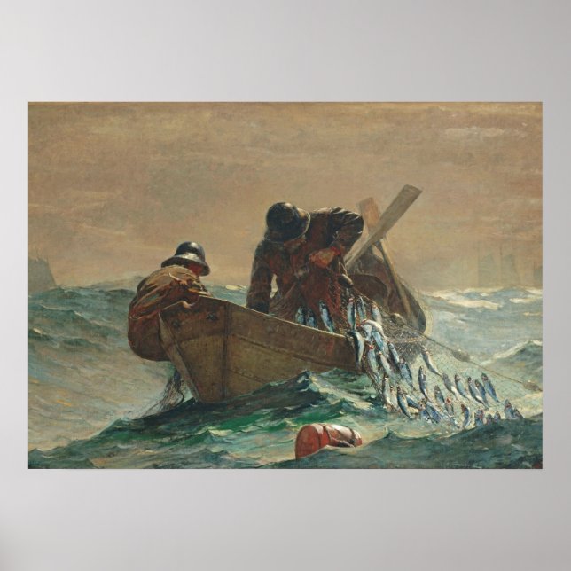Poster Le filet de hareng, 1885 (huile sur toile) (Devant)
