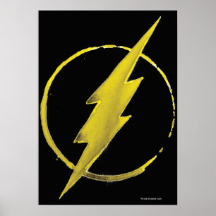 Poster Le Flash Emblème de la poitrine jaune