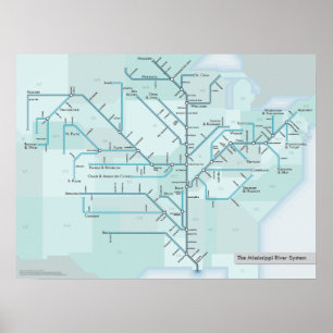 Poster Le fleuve Mississippi 18 x 24