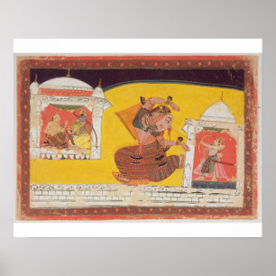 Poster Le folio 27 Laksmama coupe le nez de Surpanakha,