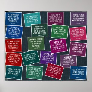 Poster Le football cite le collage dans le denim et les