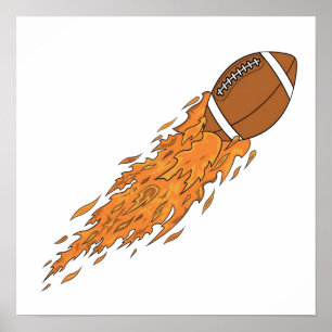 Poster Le football sur le feu